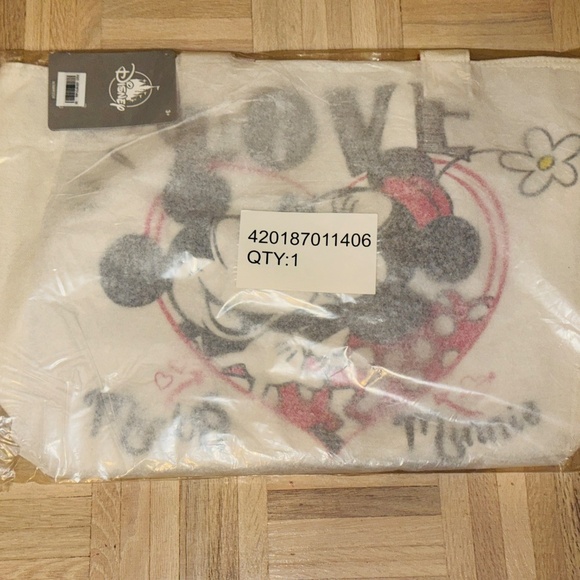 Disney Store Mickey & Minnie Mouse ''Love'' Canvas Tote Bag - Picture 3 of 3